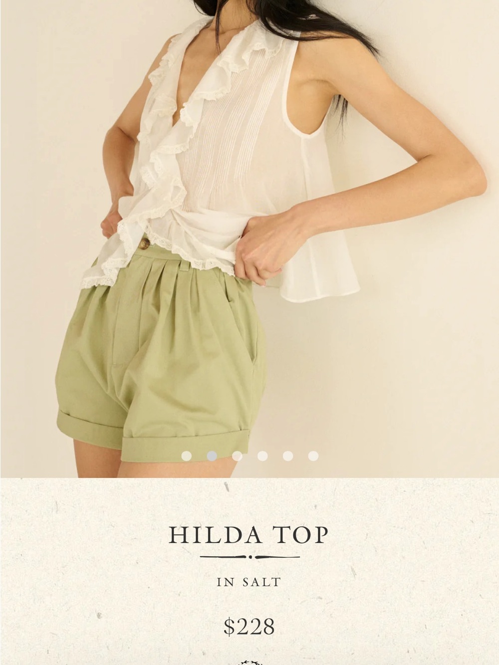 Doen Hilda Ruffled Sleeveless Camisole in White